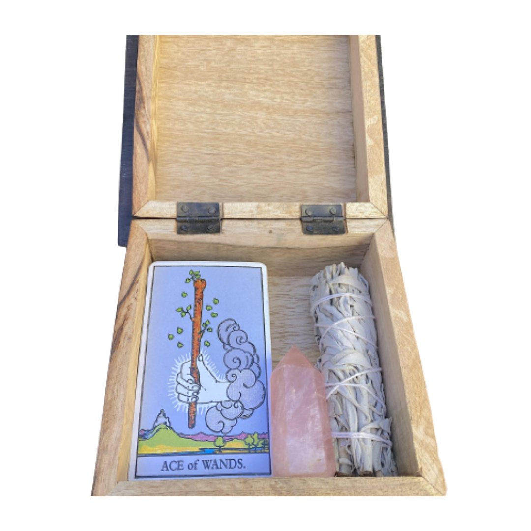 Elephant Tree Carved Wood Box 7x7" - Shop Cosmic Healing