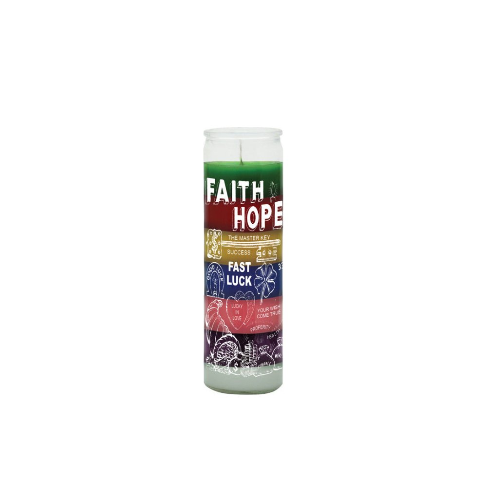 Faith & Hope 7 Color Candle for desperate times requiring hope - Shop Cosmic Healing
