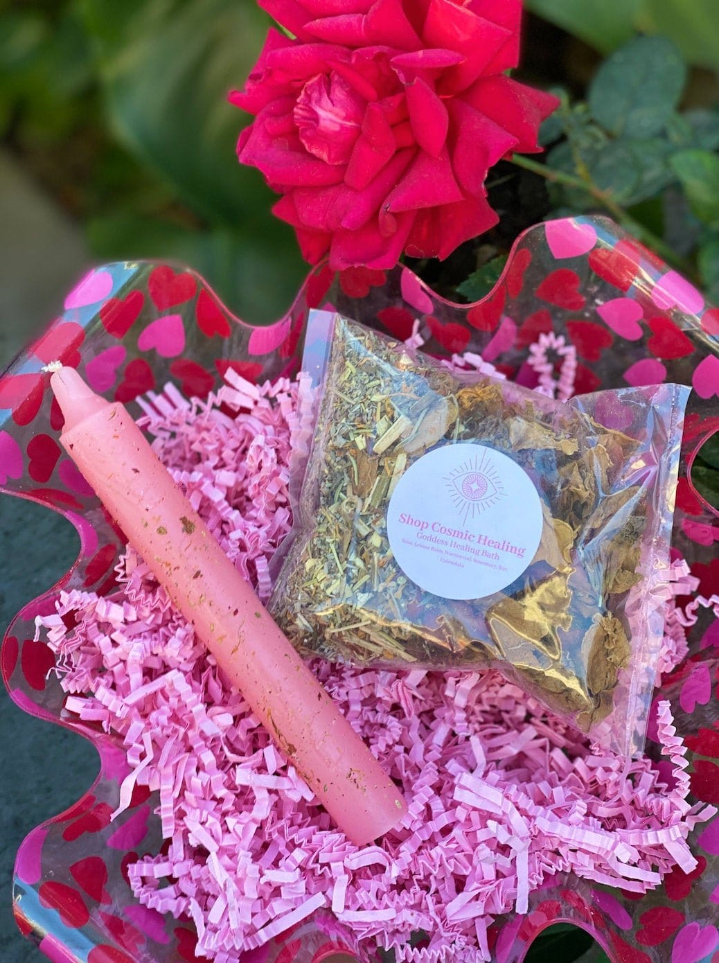 Herb-rolled divine feminine healing ritual candle