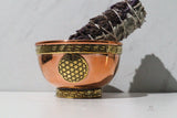 Flower of Life Copper Offering Bowl 3"D - Shop Cosmic Healing