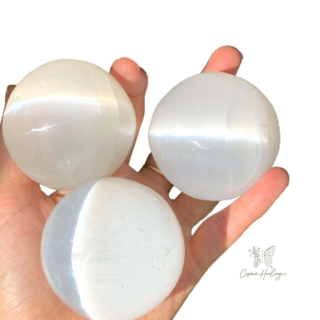 Full Moon Selenite Spheres 2.5" - Shop Cosmic Healing