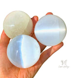 Full Moon Selenite Spheres 2.5" - Shop Cosmic Healing