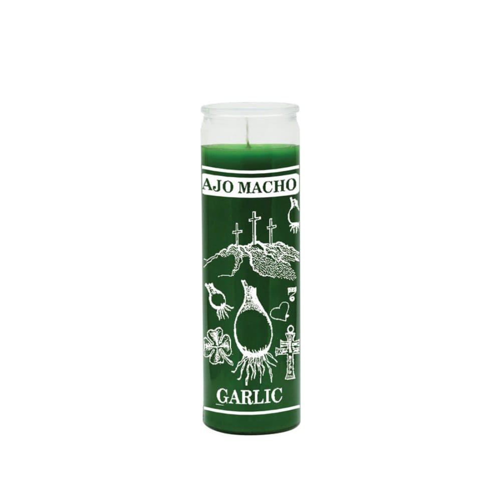 Garlic (Ajo Macho) 7 Day Candle- Green to deflect evil and negative energies, to attract prosperity and abundance 