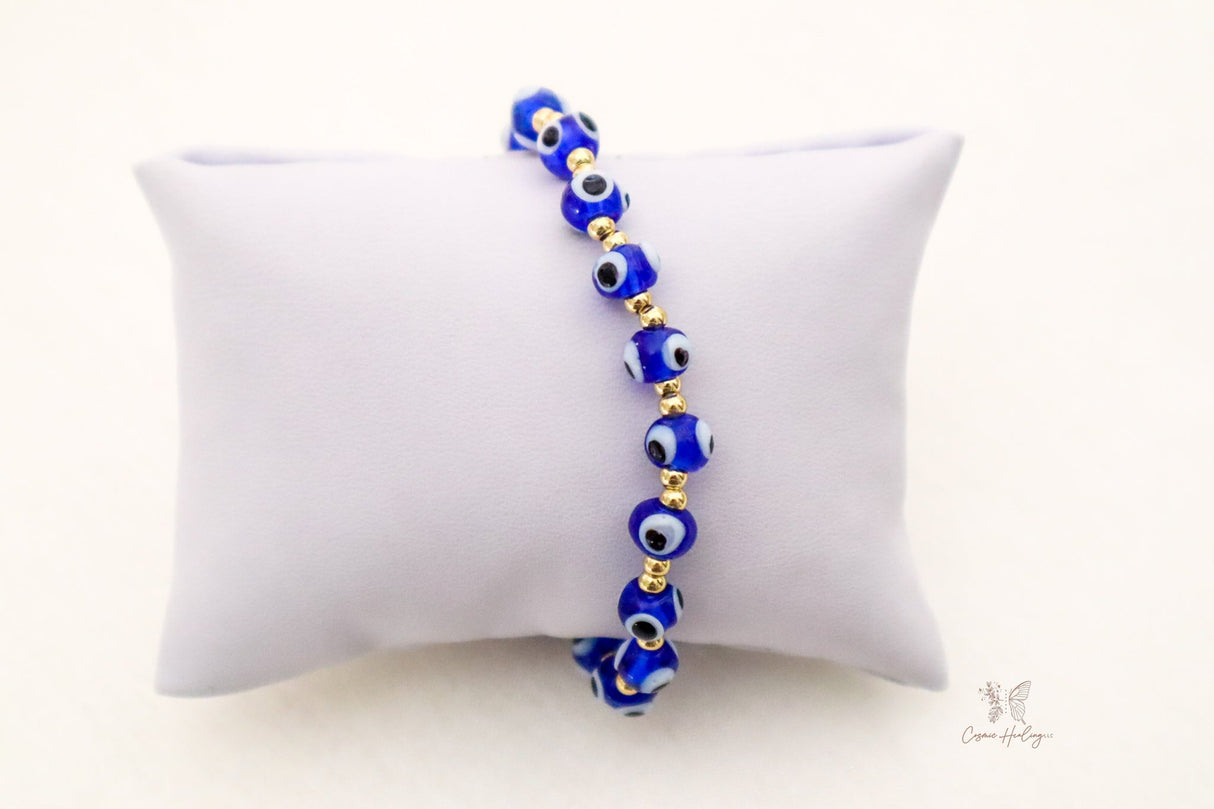 Glass Blue Evil Eye Bracelet - Shop Cosmic Healing