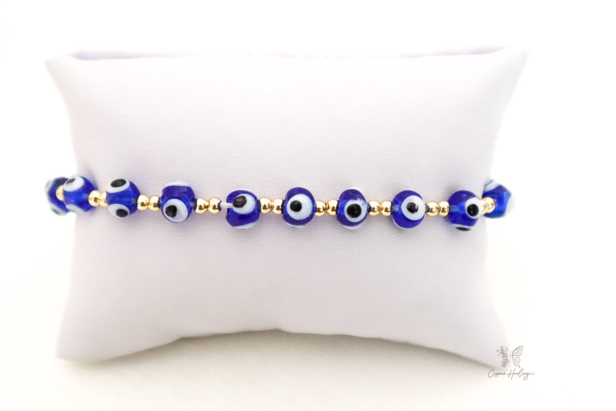 Glass Blue Evil Eye Bracelet - Shop Cosmic Healing