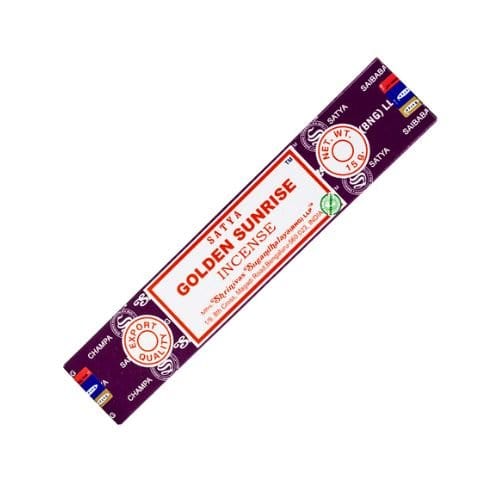 Golden Sunrise Incense Satya (Incienso Amanecer Dorado) 15g for energy from the sun, optimism, and joy - Shop Cosmic Healing