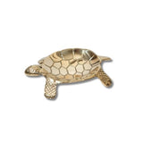 4" brass turtle incense burner in gold