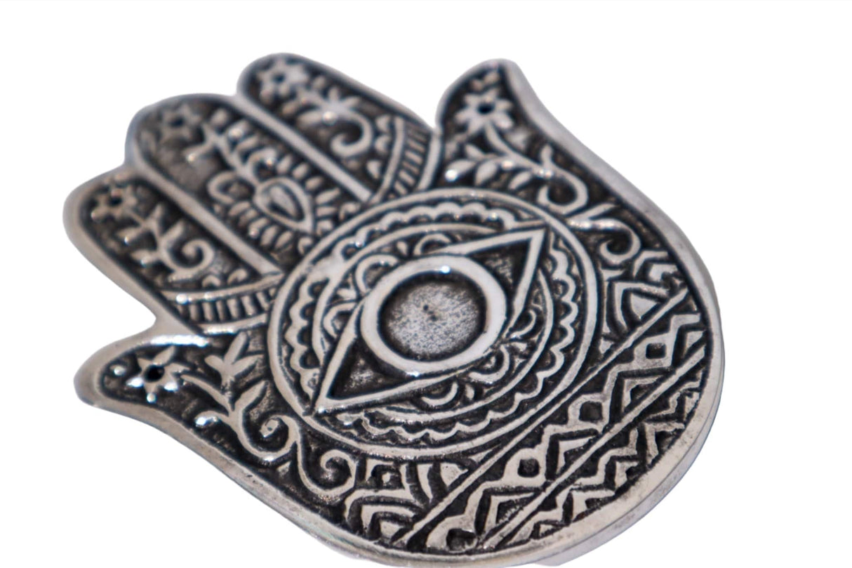 Hamsa Hand Metal Burner 4.25"x3" - Shop Cosmic Healing