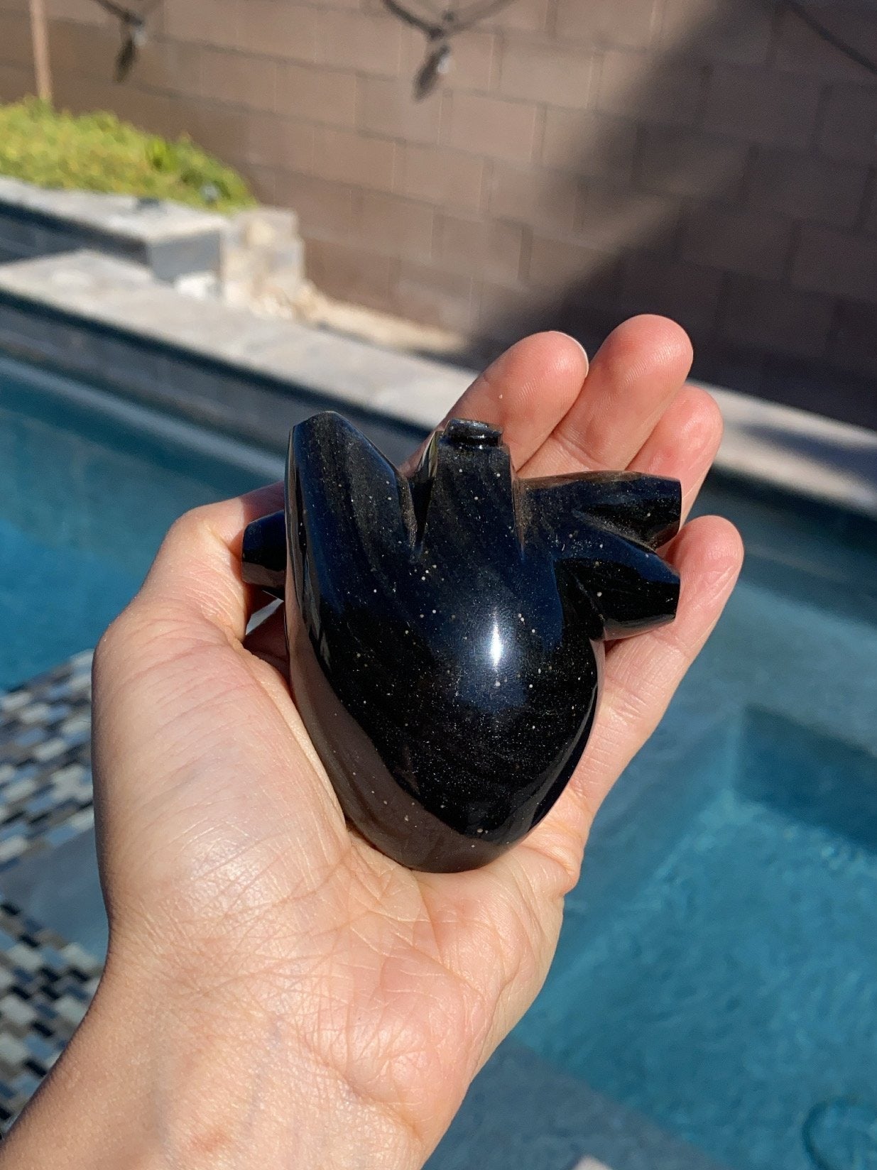 Hand Carved Anatomically Correct Silver Sheen Obsidian Heart- AOH1 - Shop Cosmic Healing