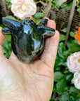 Hand Carved Anatomically Correct Silver Sheen Obsidian Heart- AOH2 - Shop Cosmic Healing