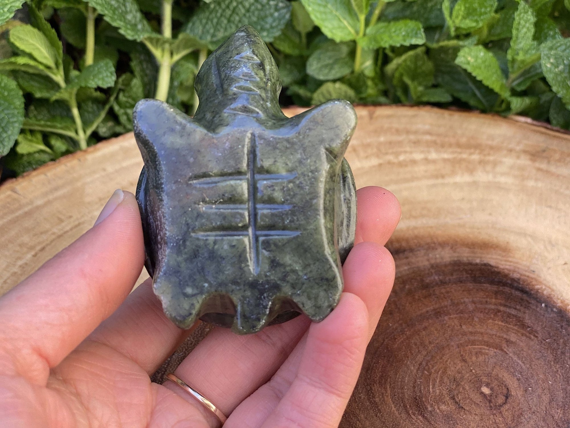 Hand Carved Green Jade Gemstone Turtle 3 3/4" - Shop Cosmic Healing