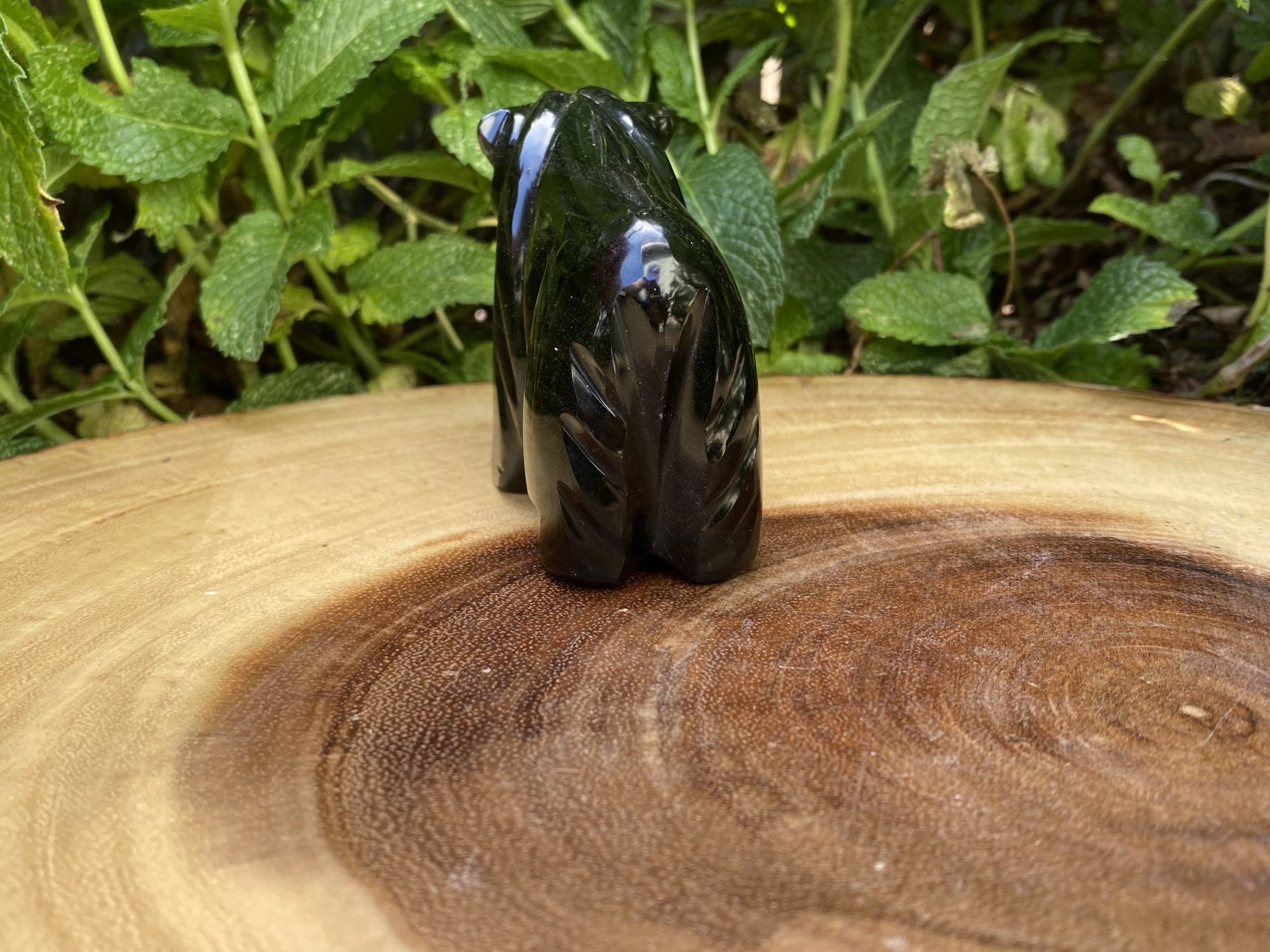 Hand Carved Obsidian Bear OPTION-OB1 - Shop Cosmic Healing