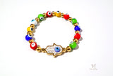 Hand of Fatima Evil Eye Bracelet with Multi Color