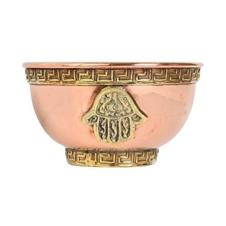 Hand of Hamsa Copper Offering Bowl 3"D (Cuenco Ritual de Cobre Mano de Hamsa) - Shop Cosmic Healing