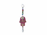 Pink hand of hamsa house blessing charm - Shop Cosmic Healing