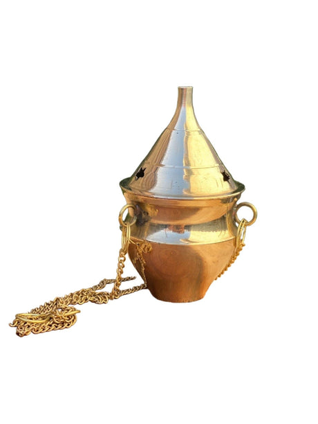 Hanging Brass Charcoal Burner with Stand 3.75"H - Shop Cosmic Healing