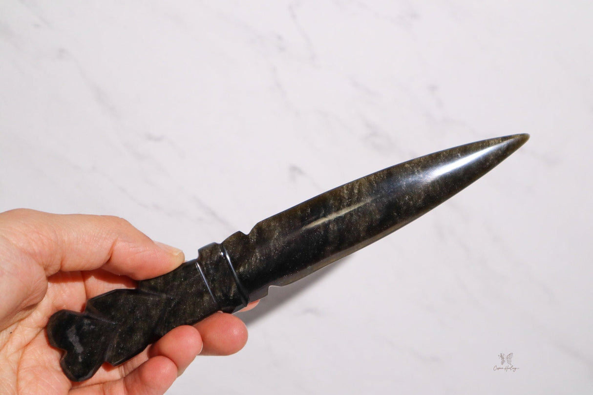 Heart Handle Dagger Obsidian - Shop Cosmic Healing