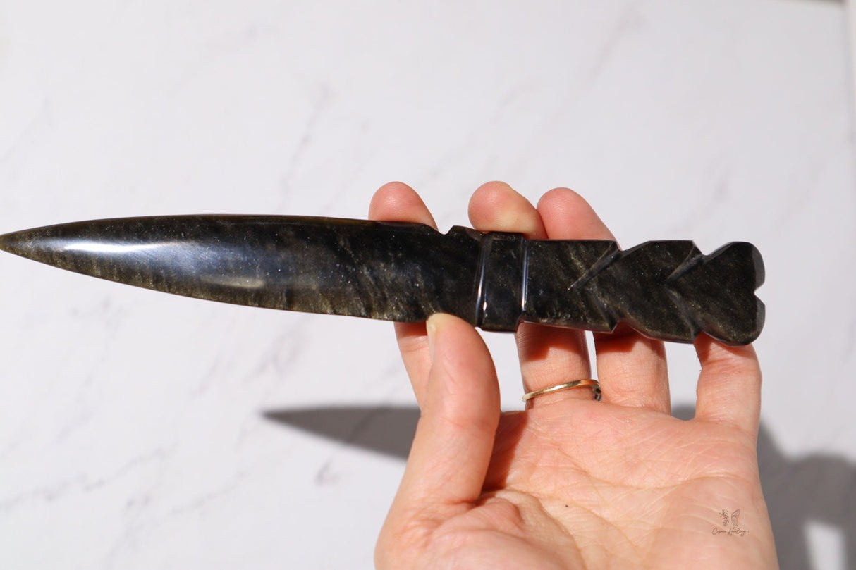 Heart Handle Dagger Obsidian - Shop Cosmic Healing