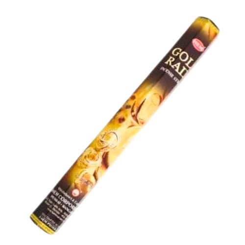 HEM Gold Rain Incense 20 Sticks (Incienso Lluvia De Oro) to attract good luck, prosperity, abundance, success - Shop Cosmic Healing