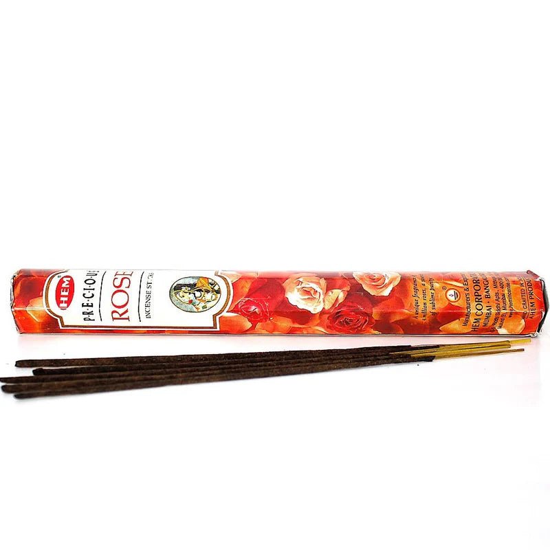 HEM Precious Rose Incense 20 Sticks (Incienso de Rosa) for soothing the emotions & energizing heart chakra - Shop Cosmic Healing