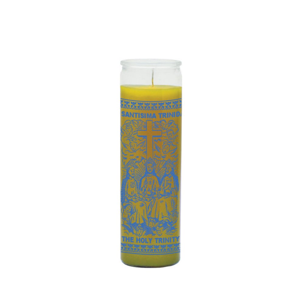 Holy Trinity (Santisima Trinidad) Yellow Candle To bring help in any situation hand of God bless you and bring peace - Shop Cosmic Healing