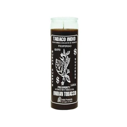 Indian Tobacco (Tobaco Indio) 7 Day Scented Candle Brown to attract happiness and change bad luck to good - Shop Cosmic Healing