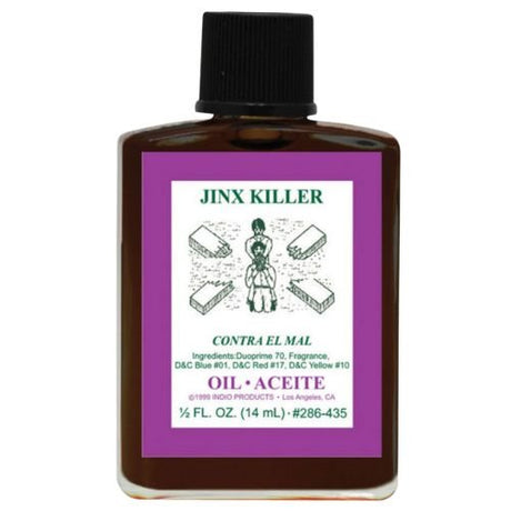 Indio Jinx Killer Oil 1/2 oz (Aceite Contra el Mal) to help remove any jinx or evil spell and protect against harmful forces - Shop Cosmic Healing