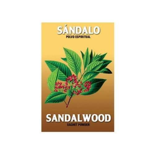 Indio Sandalwood (Sándalo Polvo Espiritual) Sachet Powder 1/2oz for love, health, money drawing, and protection from evil 
