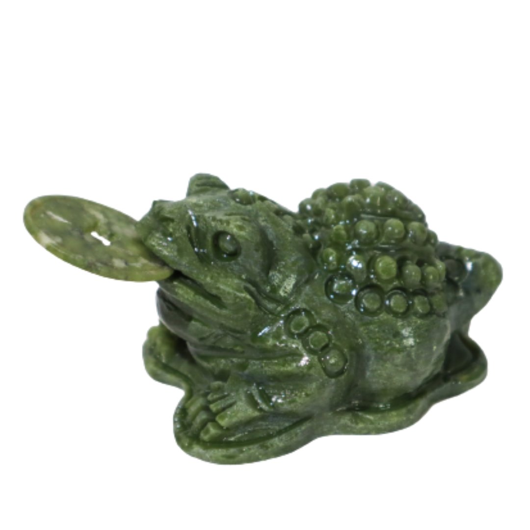 Jade Three-legged Toad for Good Luck 3&quot; - Shop Cosmic Healing
