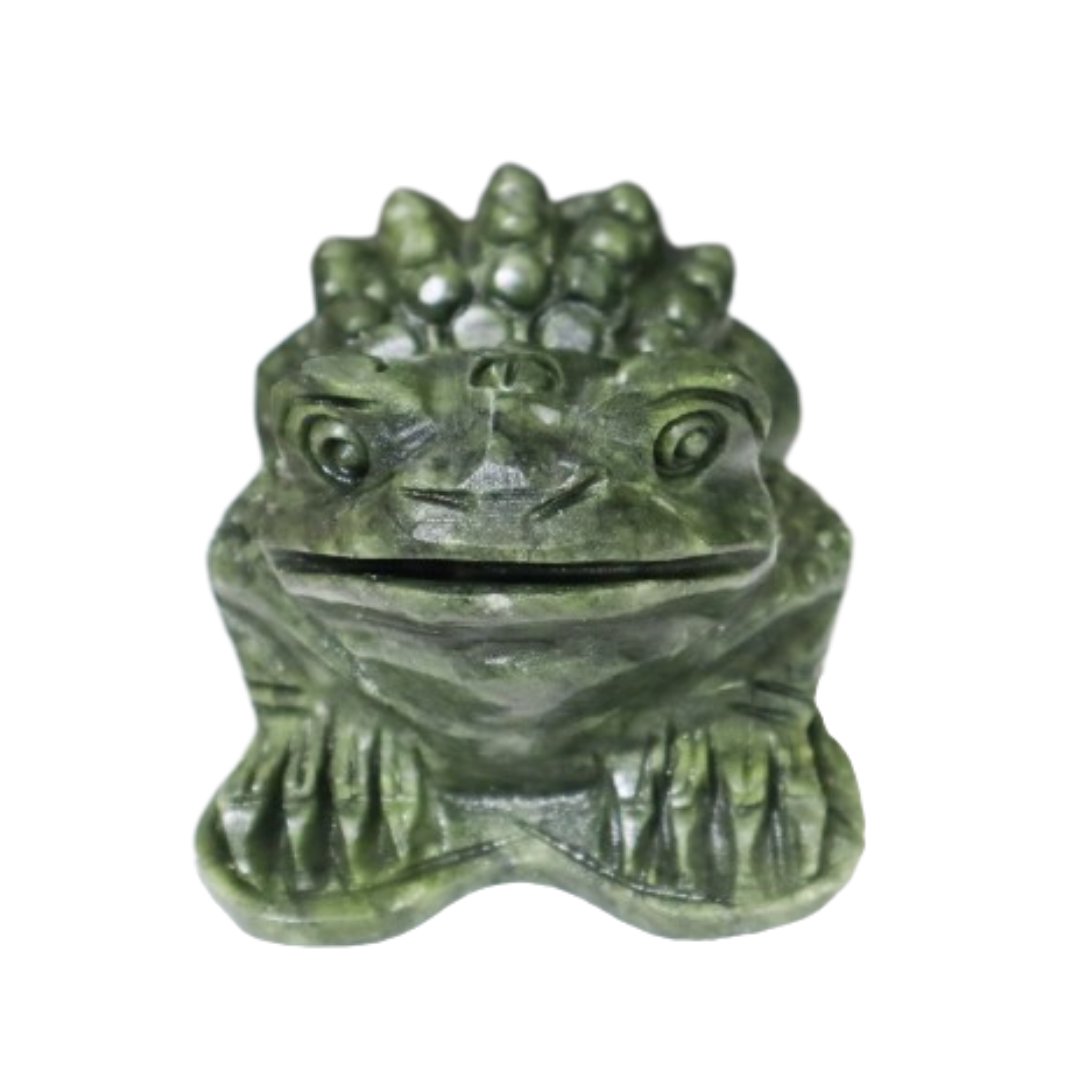 Jade Three-legged Toad for Good Luck 5" - Shop Cosmic Healing