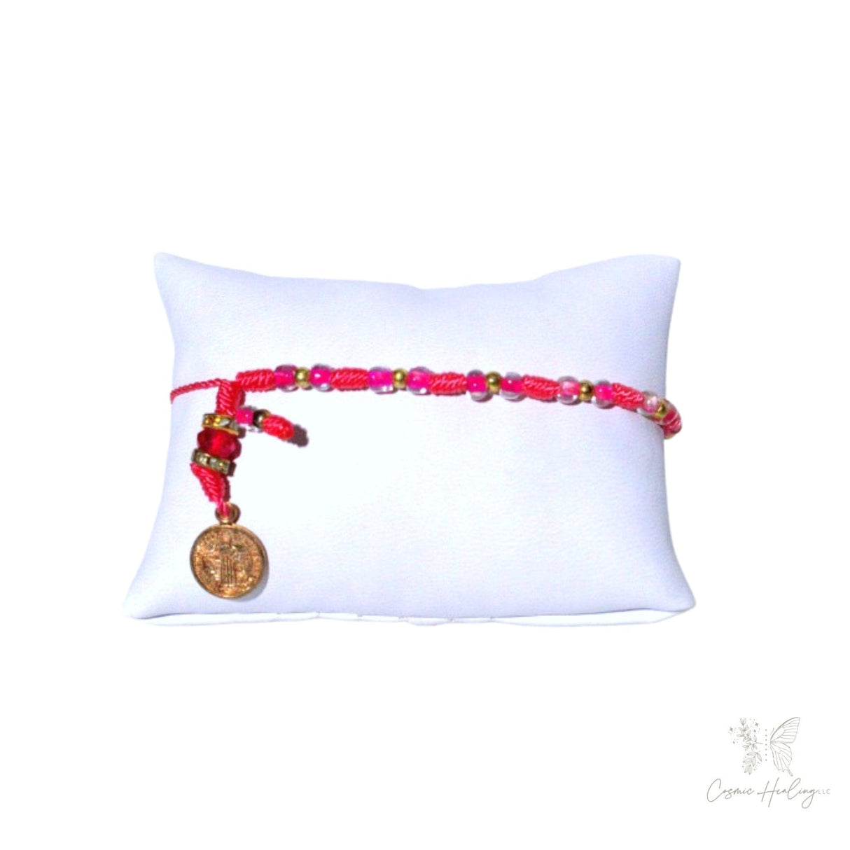 Knotted Saint Benedict Bracelet-Pink - Shop Cosmic Healing