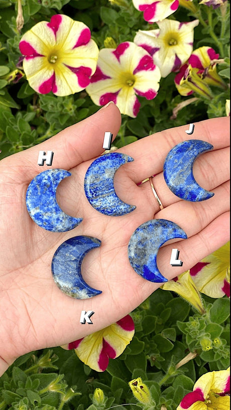 Lapis Lazuli Crescent Moons - Shop Cosmic Healing