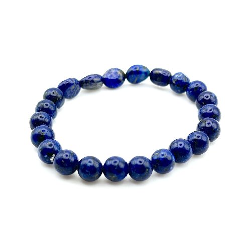 Lapis Lazuli Crystal Stretch Bracelet 8mm for inner peace, self - confidence, and helps release stress - Shop Cosmic Healing