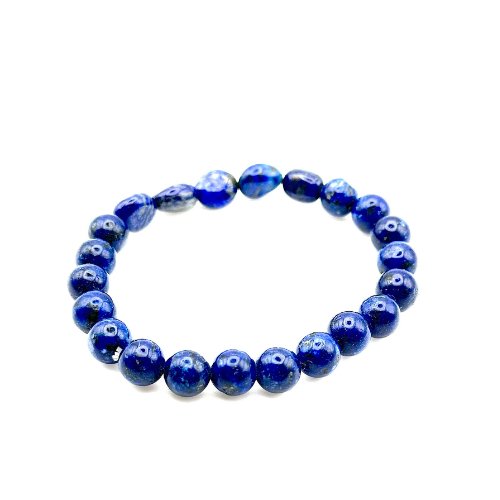 Lapis Lazuli Crystal Stretch Bracelet 8mm for inner peace, self - confidence, and helps release stress - Shop Cosmic Healing