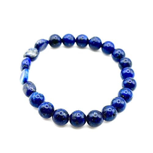 Lapis Lazuli Crystal Stretch Bracelet 8mm for inner peace, self - confidence, and helps release stress - Shop Cosmic Healing