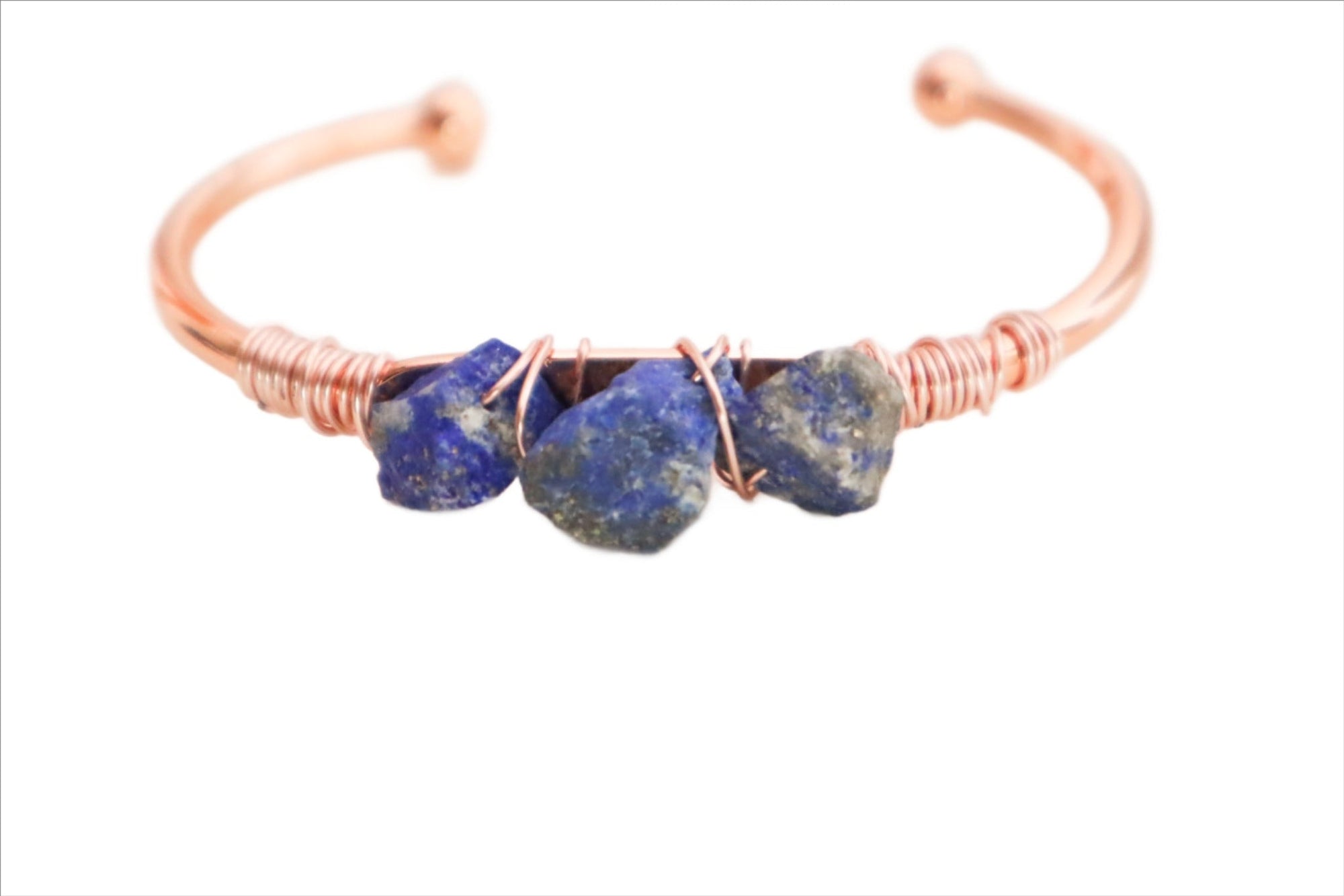 Lapis Lazuli Open Cuff Bangle Bracelet - Shop Cosmic Healing