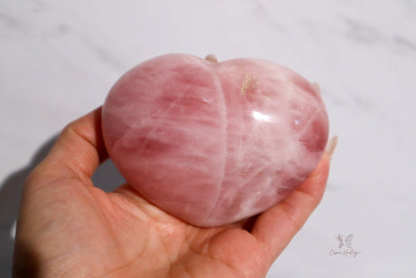 Big Rose Quartz Heart - RQH2