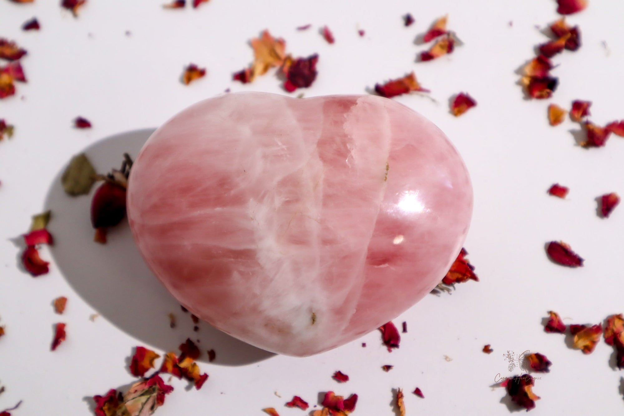 Large Rose Quartz Heart- RQH2 - Shop Cosmic Healing