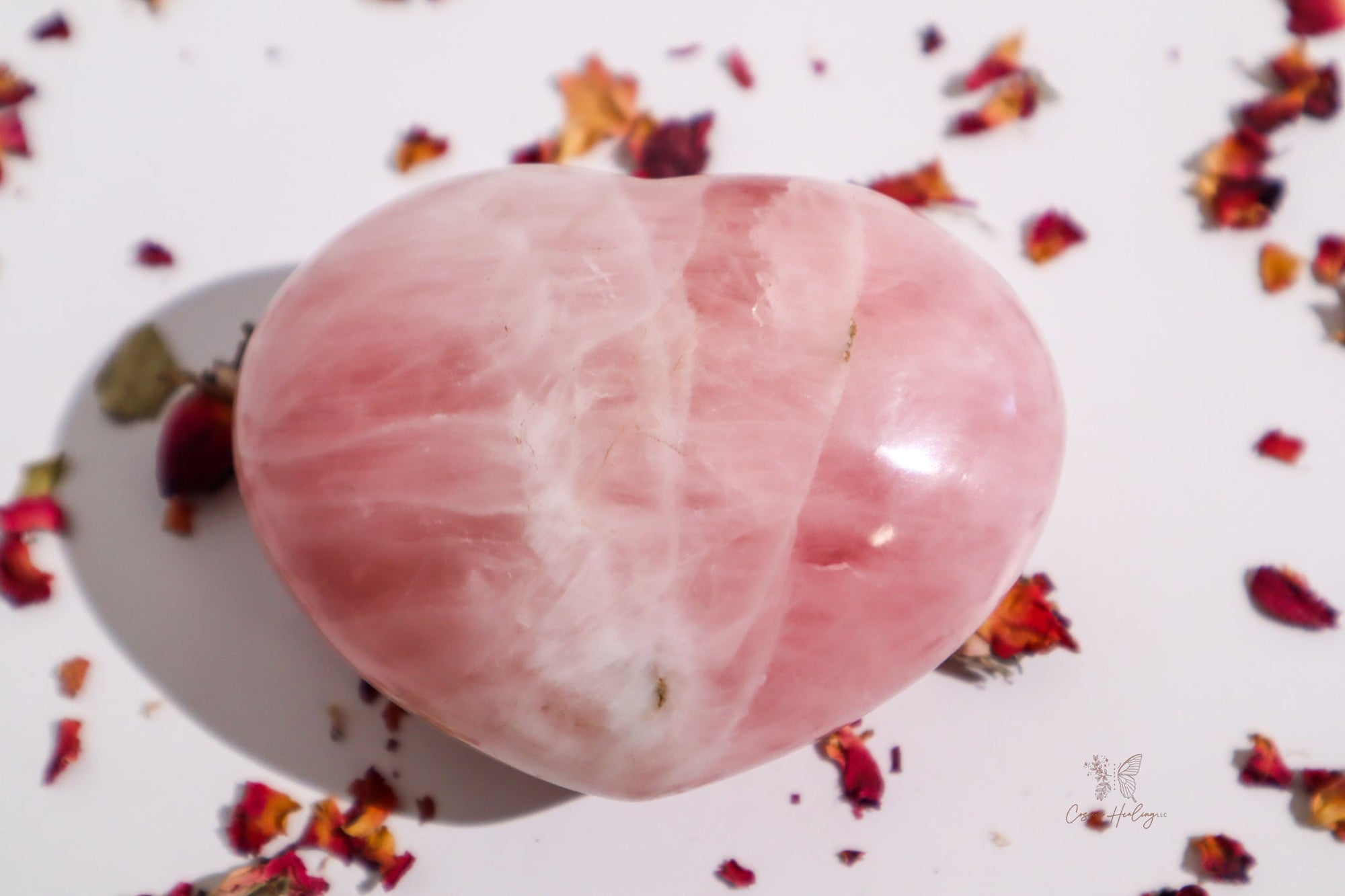 Large Rose Quartz Heart- RQH2 - Shop Cosmic Healing