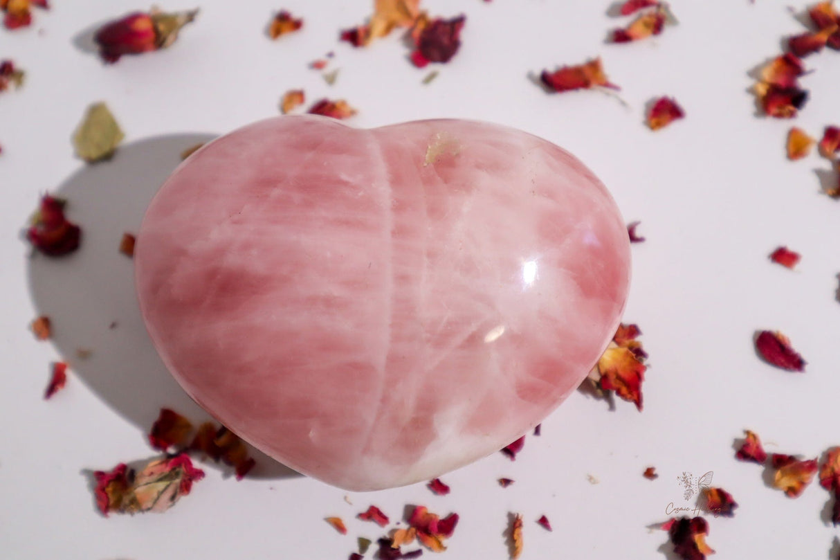 Rose Quartz Heart Stone - RQH2