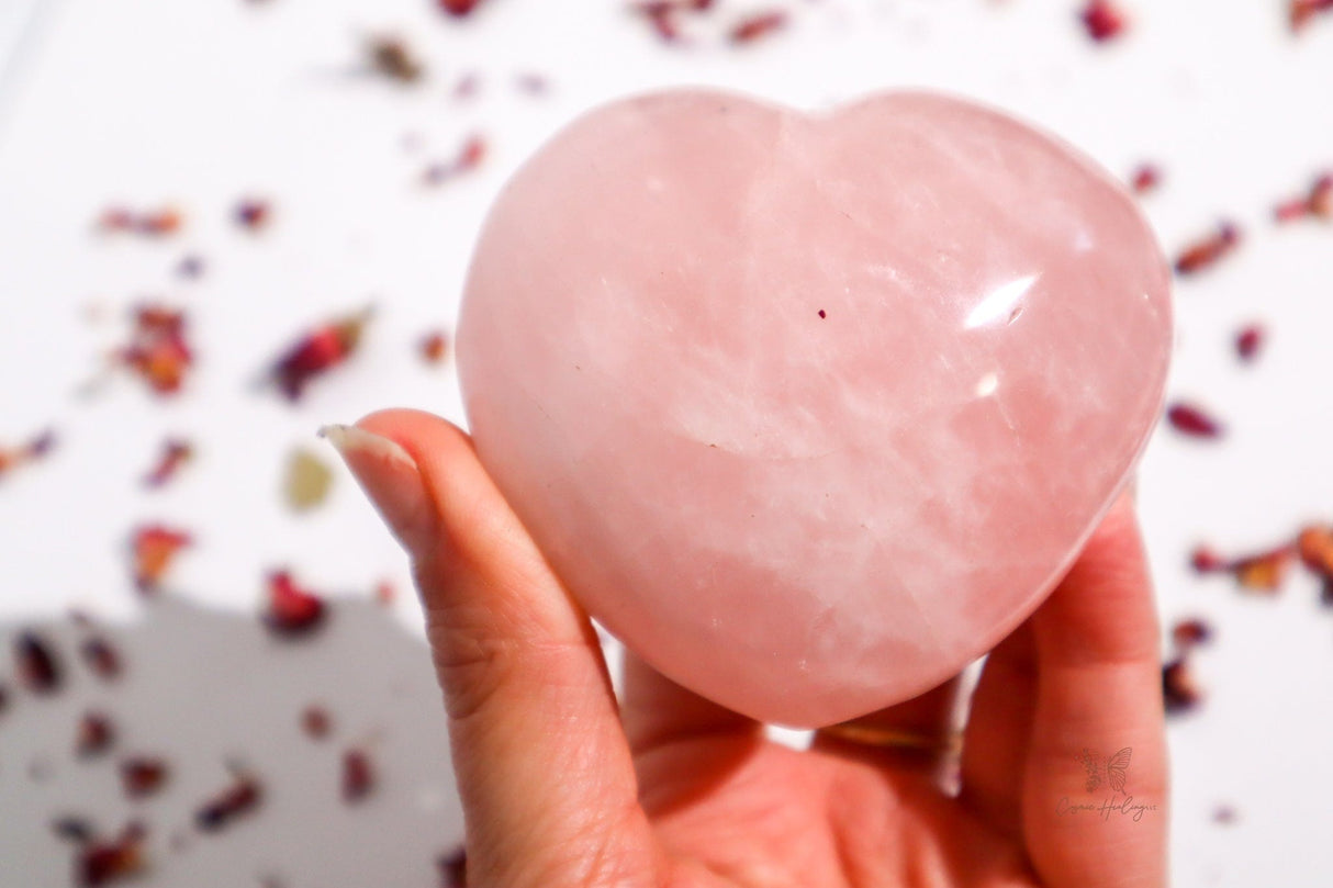 Rose Quartz Heart Stone - RQH3