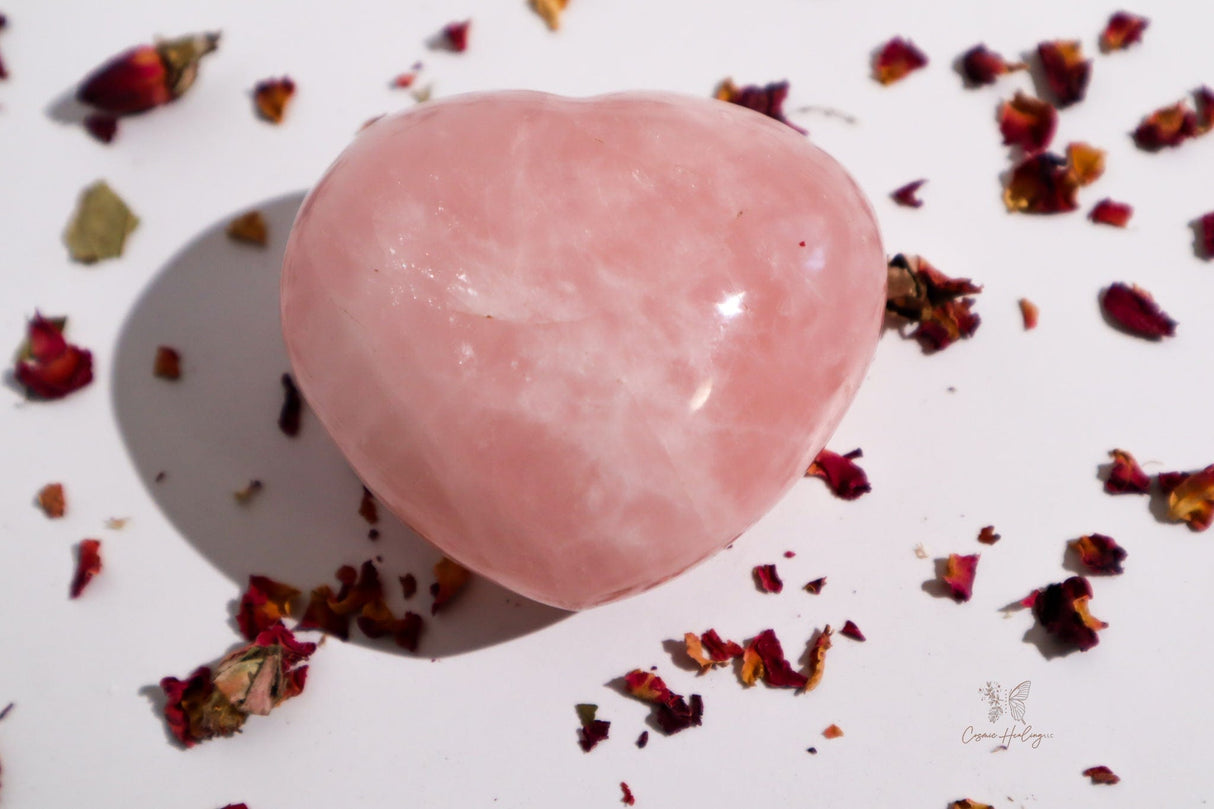 Large Rose Quartz Heart- RQH4 - Shop Cosmic Healing