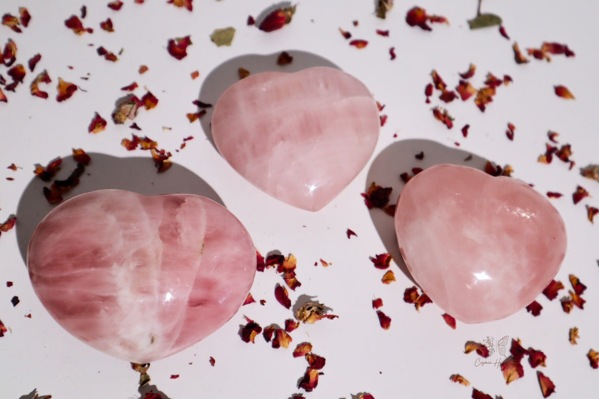 Large Rose Quartz Heart- RQH4 - Shop Cosmic Healing