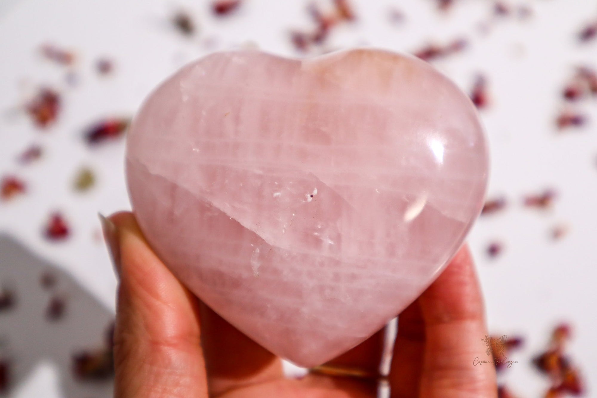 Large Rose Quartz Heart- RQH4 - Shop Cosmic Healing