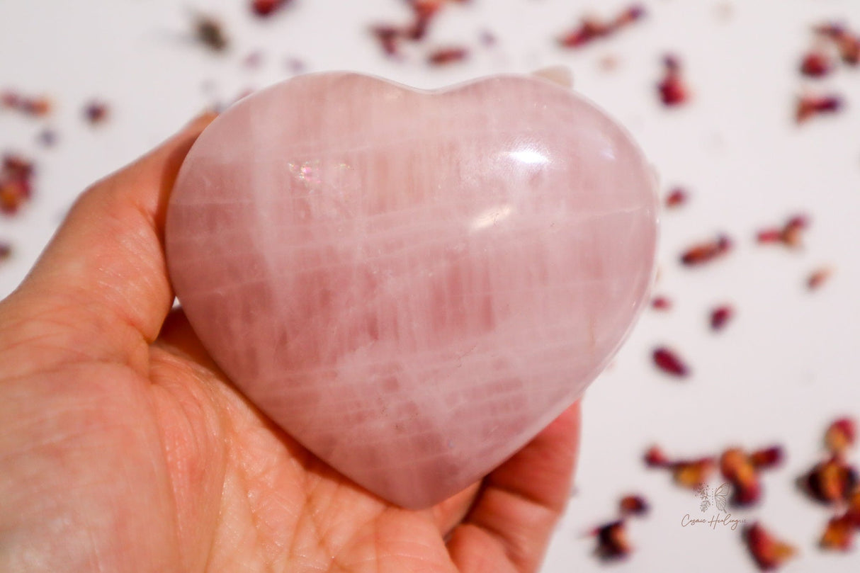 Rose Quartz Heart Stone - RQH4