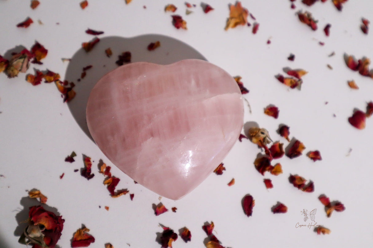 Big Rose Quartz Heart - RQH4