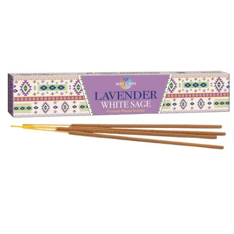 Lavender White Sage Sacred Elements Masala Incense Stick 15 grams (Incienso Lavanda y Salvia Blanca) for purification, cleansing negative spirits, protection, heal, refresh, restart - Shop Cosmic Healing