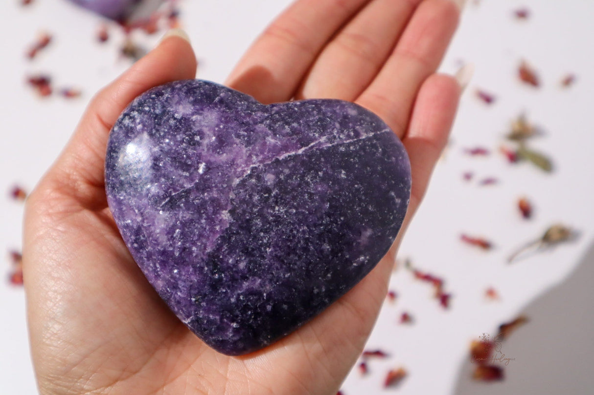 Lepidolite Heart- LH2 - Shop Cosmic Healing