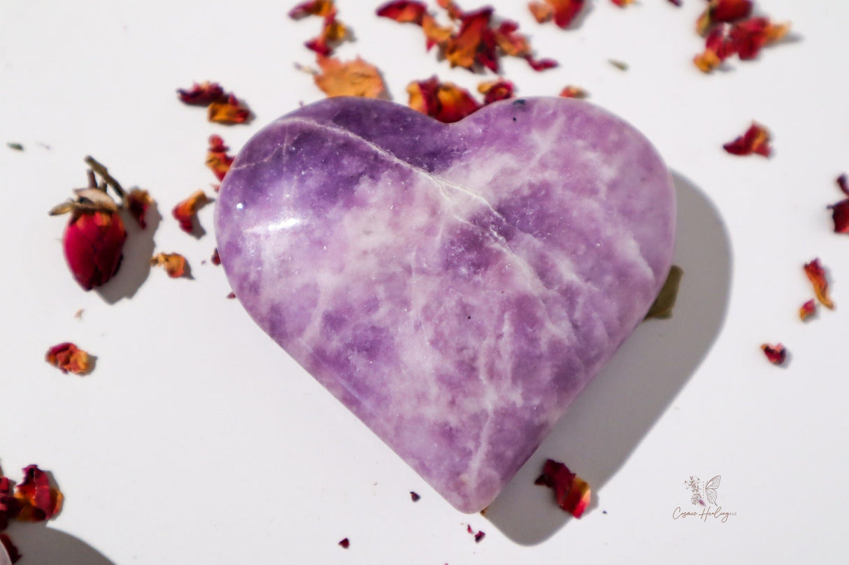 Lepidolite Heart- LH3 - Shop Cosmic Healing