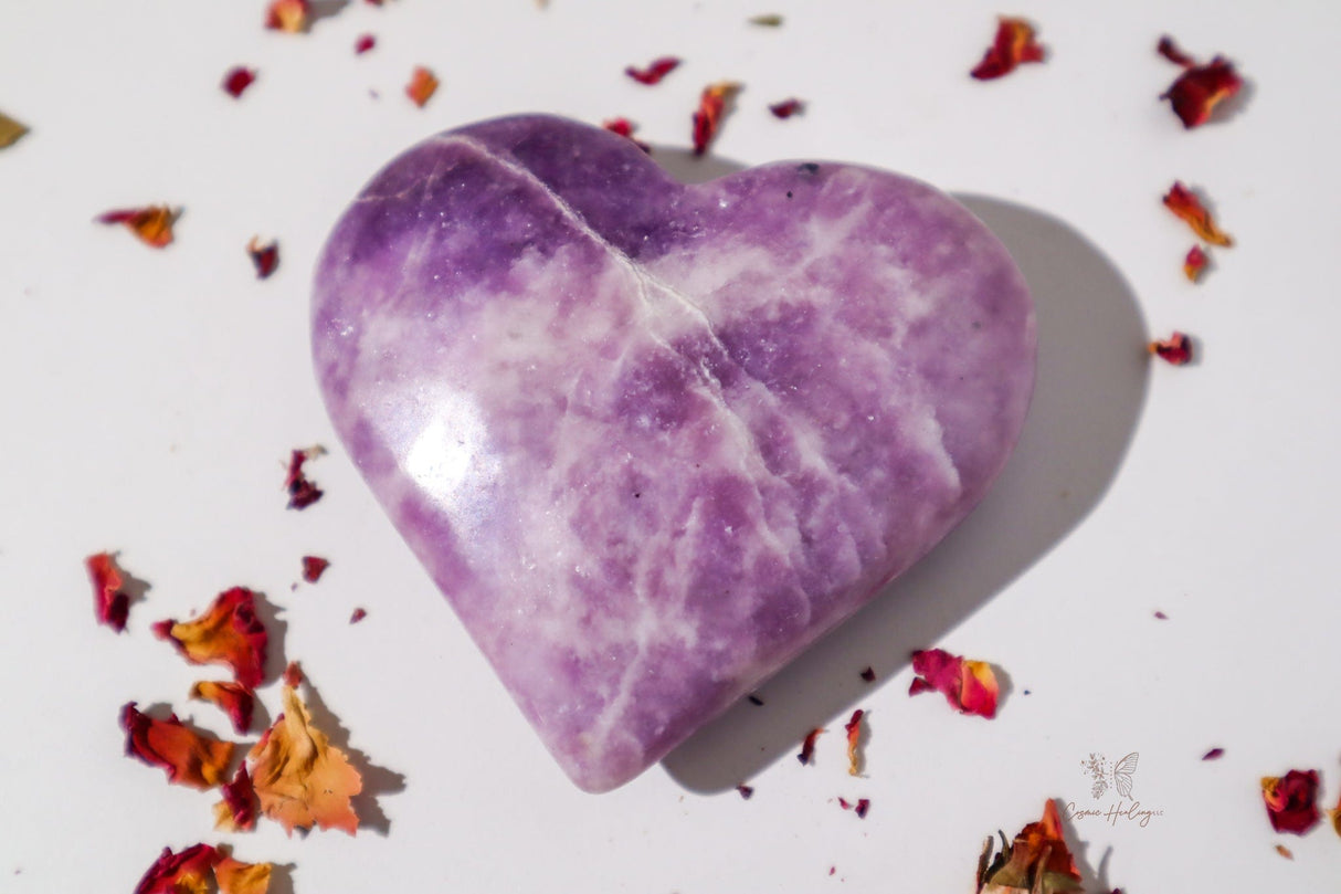 Lepidolite Heart- LH3 - Shop Cosmic Healing